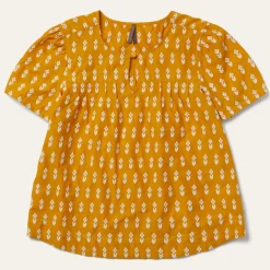 Outlet Stetson Short-Sleeved Aztec Blouse Yellow