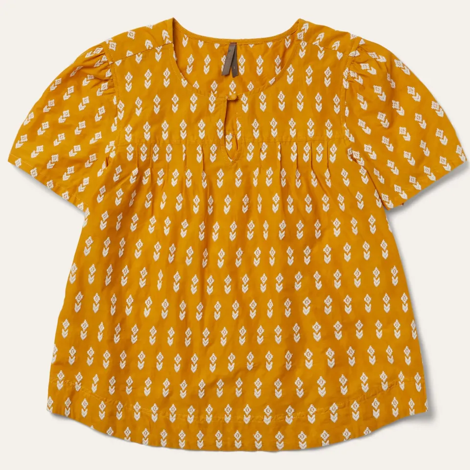 Outlet Stetson Short-Sleeved Aztec Blouse Yellow