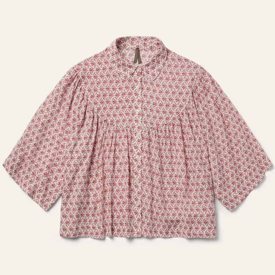 Best Stetson Short-Sleeved Cottage Floral Blouse Red