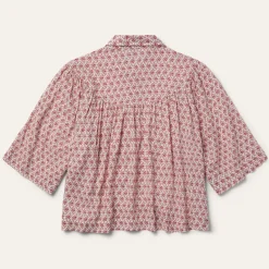 Best Stetson Short-Sleeved Cottage Floral Blouse Red