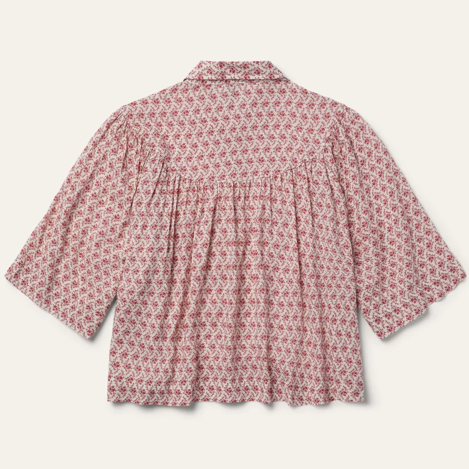 Best Stetson Short-Sleeved Cottage Floral Blouse Red