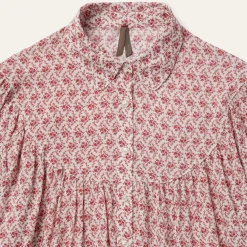 Best Stetson Short-Sleeved Cottage Floral Blouse Red
