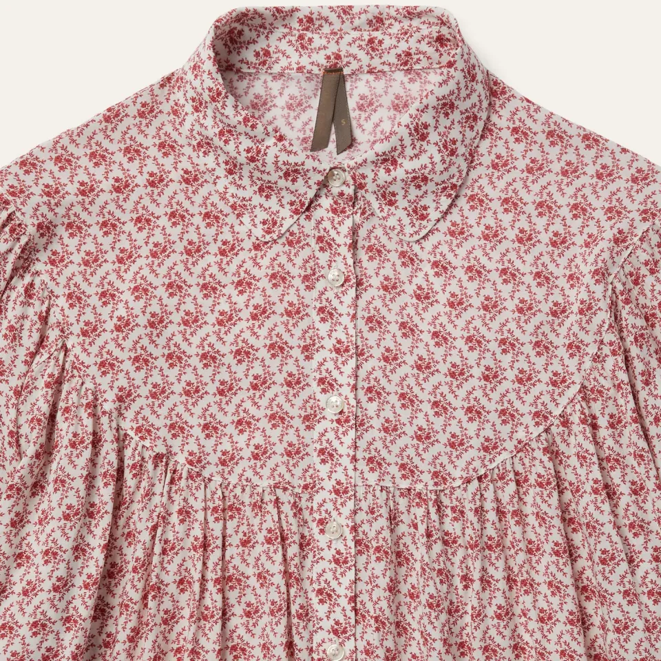 Best Stetson Short-Sleeved Cottage Floral Blouse Red