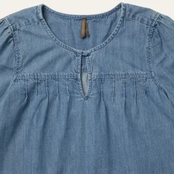 Best Stetson Short-Sleeved Denim Blouse Blue