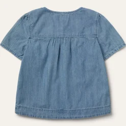 Best Stetson Short-Sleeved Denim Blouse Blue