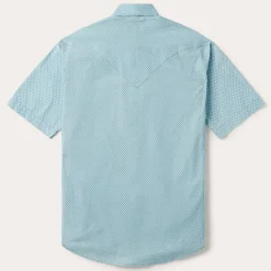 Online Stetson Silver Diamond Neat Print Short Sleeve Western Shirt Blue