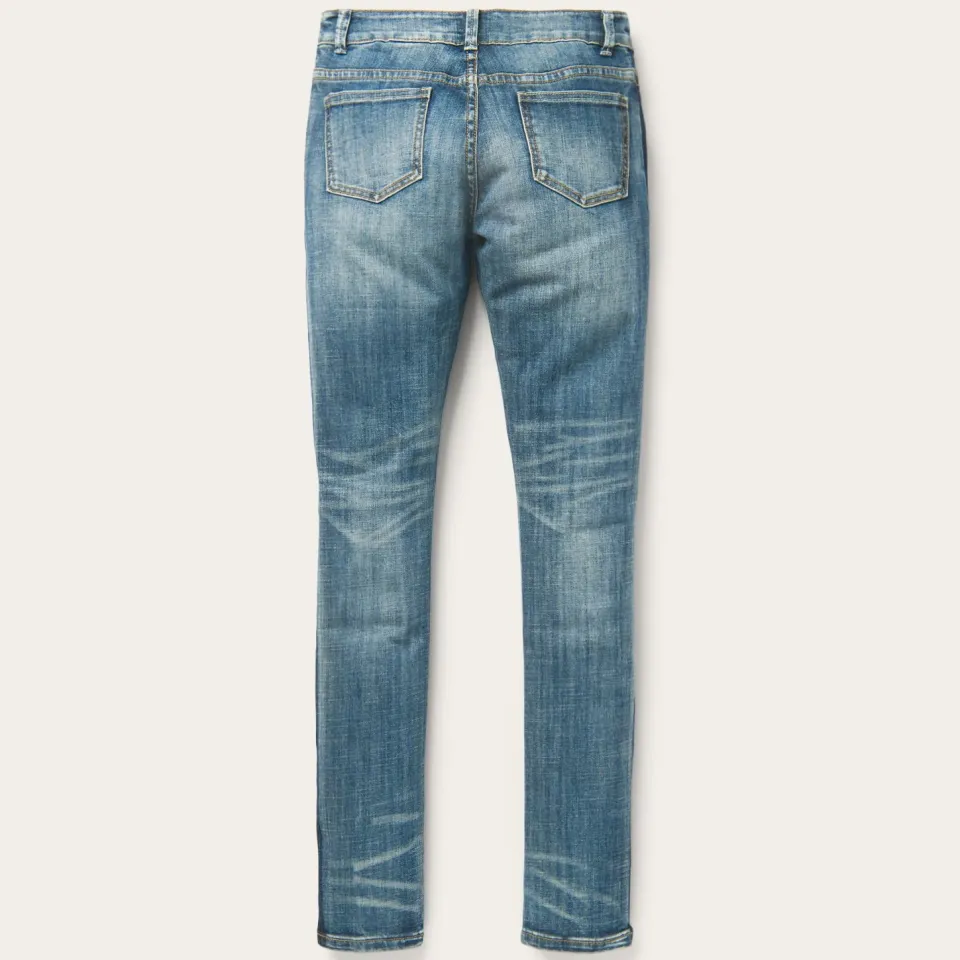 New Stetson Skinny Fit Stripe Leg Jean Blue