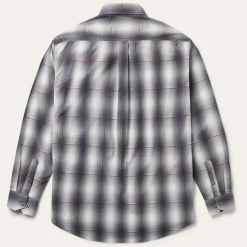 Sale Stetson Smoke Ombre Plaid Button Front Shirt Grey