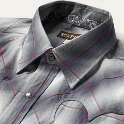 Sale Stetson Smoke Ombre Western Shirt Grey