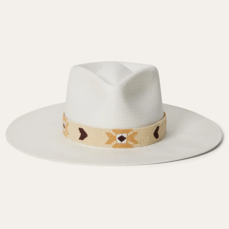 New Stetson Sol Straw Fedora Bleach