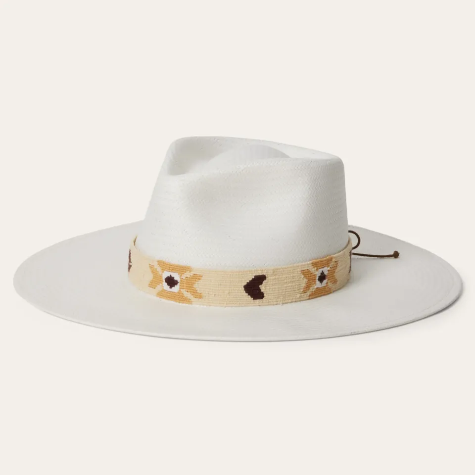 New Stetson Sol Straw Fedora Bleach