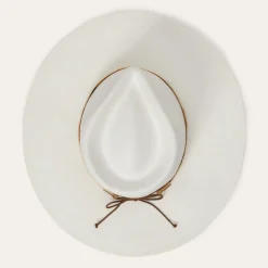 New Stetson Sol Straw Fedora Bleach