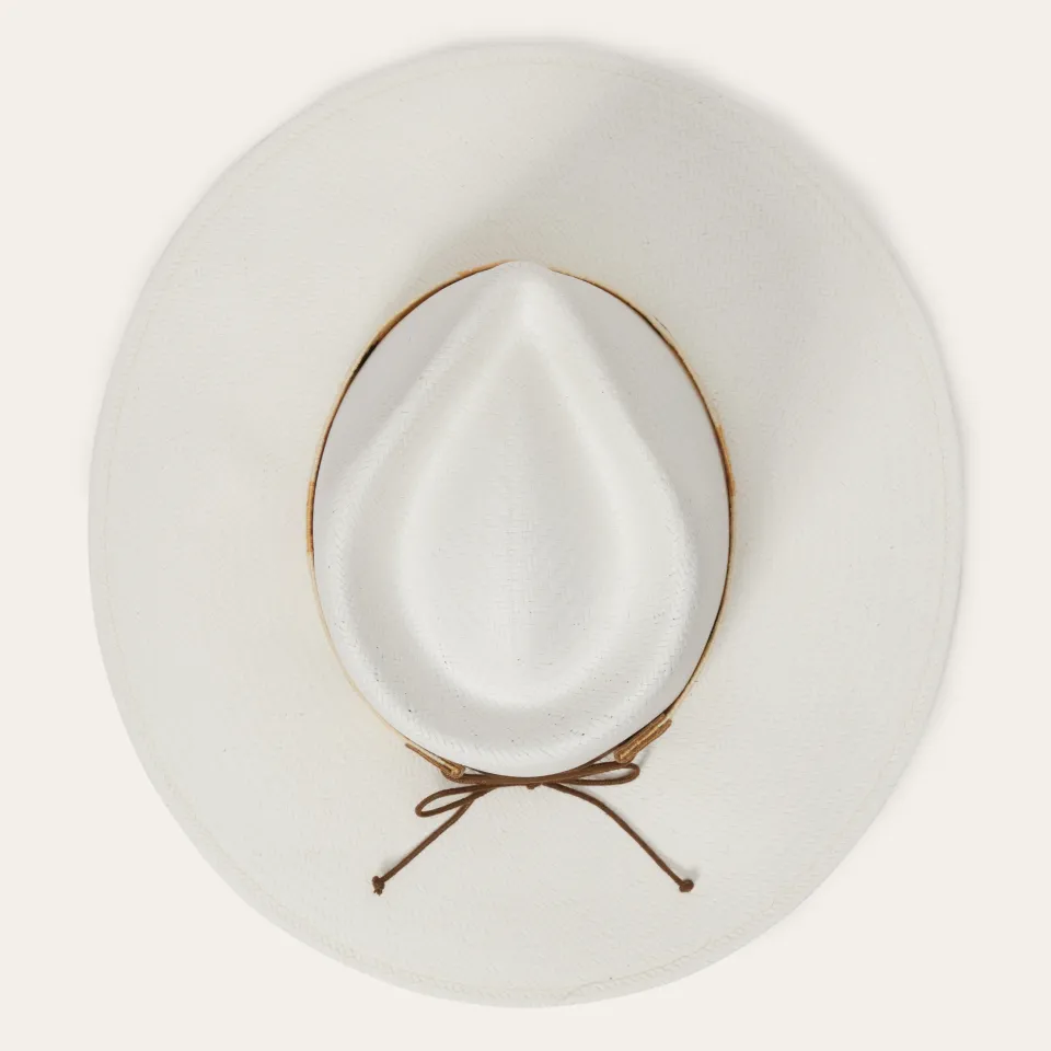 New Stetson Sol Straw Fedora Bleach