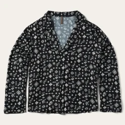 Clearance Stetson Southwestern Ditzy Print Blouse Black