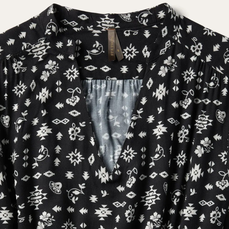 Stetson Southwestern Ditzy Print Dress Black