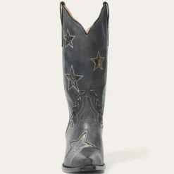 Discount Stetson Star Distressed Cowboy Boot Black