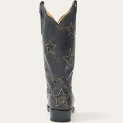 Discount Stetson Star Distressed Cowboy Boot Black