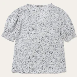 Best Stetson Stars Print Peasant Blouse White