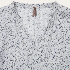 Best Stetson Stars Print Peasant Blouse White