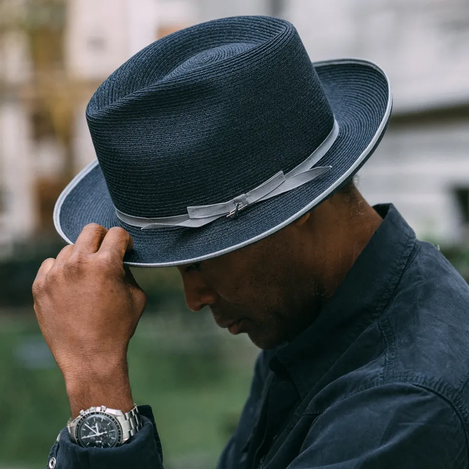 Online Stetson Stratoliner Hemp Fedora Navy