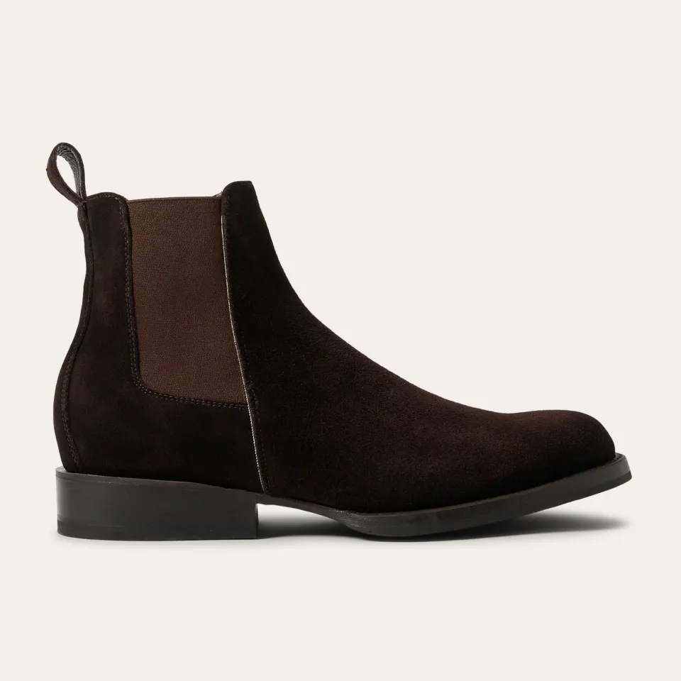 Sale Stetson Suede Beat Chelsea Boot Dark Brown