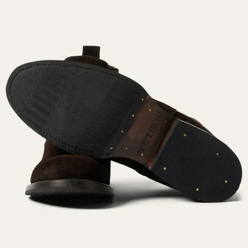 Sale Stetson Suede Beat Chelsea Boot Dark Brown