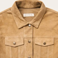 Stetson Suede Denim Shirt Jacket Brown