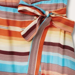 New Stetson Sunset Serape Print Rayon Herringbone Wrap Front Dress Multi