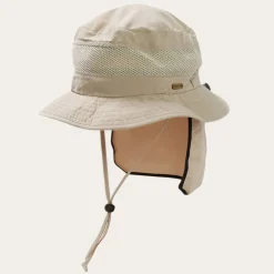 Hot Stetson Switchback 'No Fly Zone' Mesh Bucket Hat Khaki
