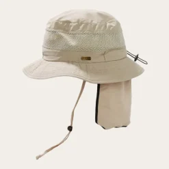 Hot Stetson Switchback 'No Fly Zone' Mesh Bucket Hat Khaki