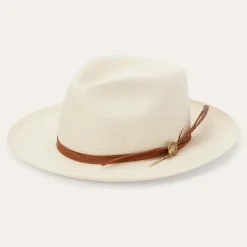 Clearance Stetson Tallahassee Shantung Straw Fedora Natural