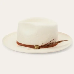 Clearance Stetson Tallahassee Shantung Straw Fedora Natural