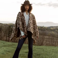 Hot Stetson Tan Aztec Poncho Brown