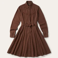 Discount Stetson Tobacco Tencel Western Dress Brown