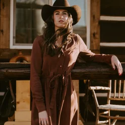 Discount Stetson Tobacco Tencel Western Dress Brown