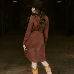 Discount Stetson Tobacco Tencel Western Dress Brown