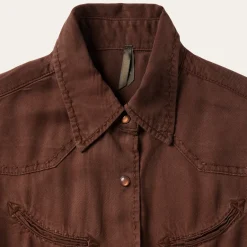 Discount Stetson Tobacco Tencel Western Dress Brown