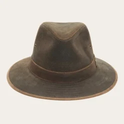 Sale Stetson Weathered Leather Safari Hat Brown