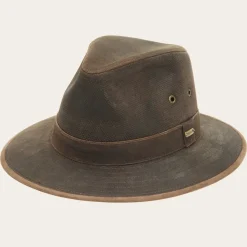 Sale Stetson Weathered Leather Safari Hat Brown