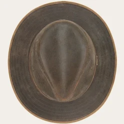 Sale Stetson Weathered Leather Safari Hat Brown