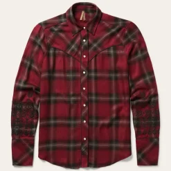 Online Stetson Western Plaid Blouse Wine