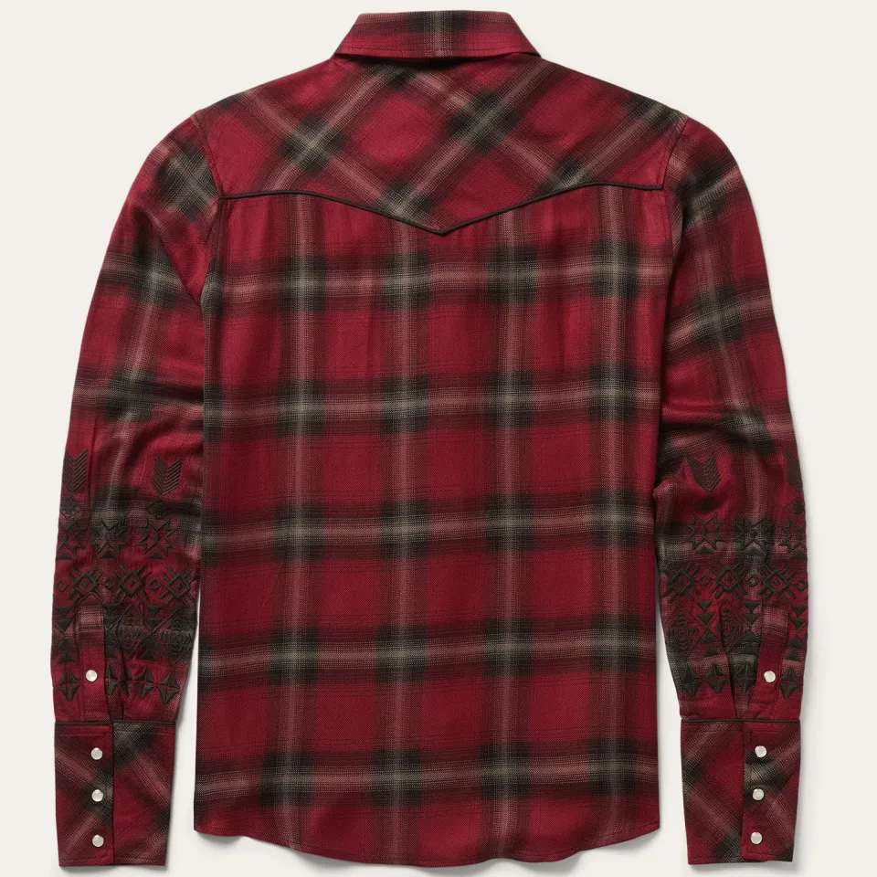 Online Stetson Western Plaid Blouse Wine