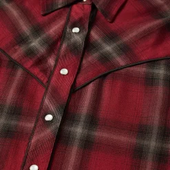 Online Stetson Western Plaid Blouse Wine