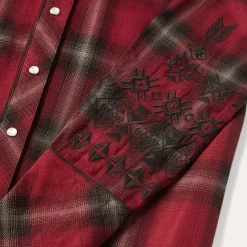 Online Stetson Western Plaid Blouse Wine