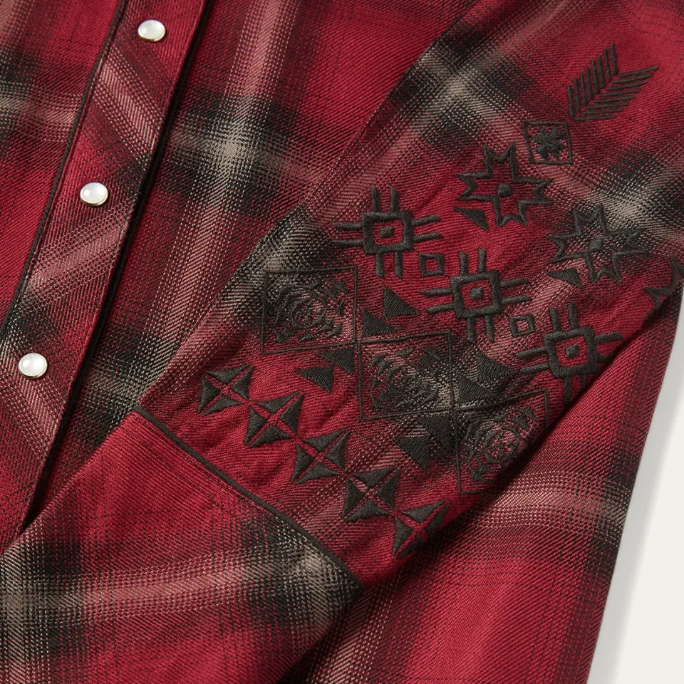 Online Stetson Western Plaid Blouse Wine