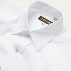 Stetson Pinpoint Oxford Western Shirt White