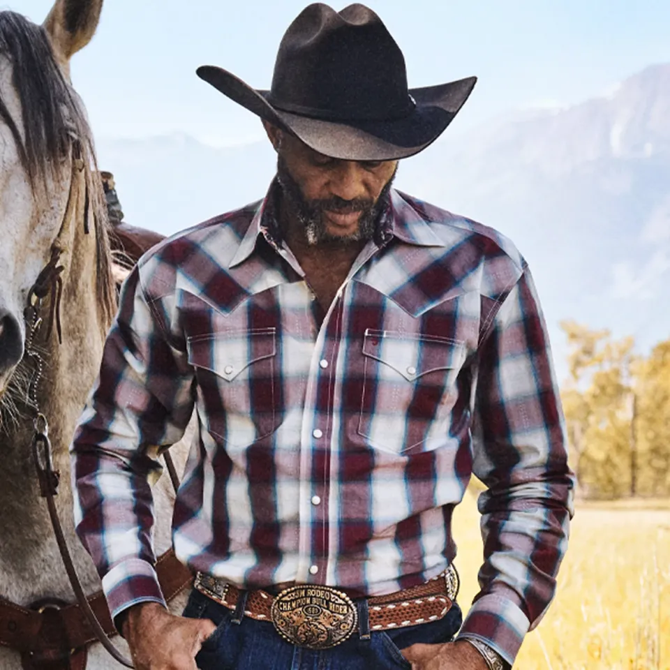 Clearance Stetson Plaid Shirt Wine