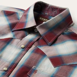 Clearance Stetson Plaid Shirt Wine