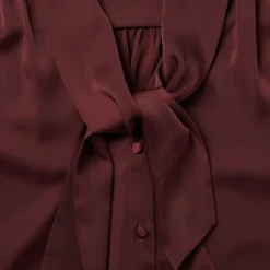 Hot Stetson Wine Satin Blouse Red