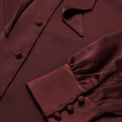 Hot Stetson Wine Satin Blouse Red
